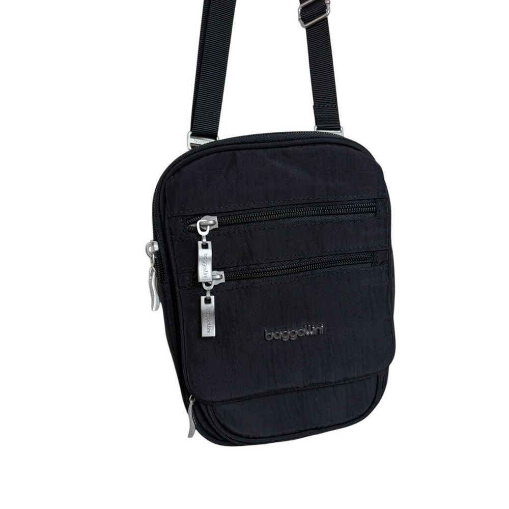 Baggallini RFID Journey Crossbody Bag Black Nylon Travel Purse NEW
